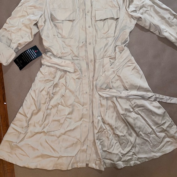 bebe Long Sleeve Silk Dress - Picture 2 of 6